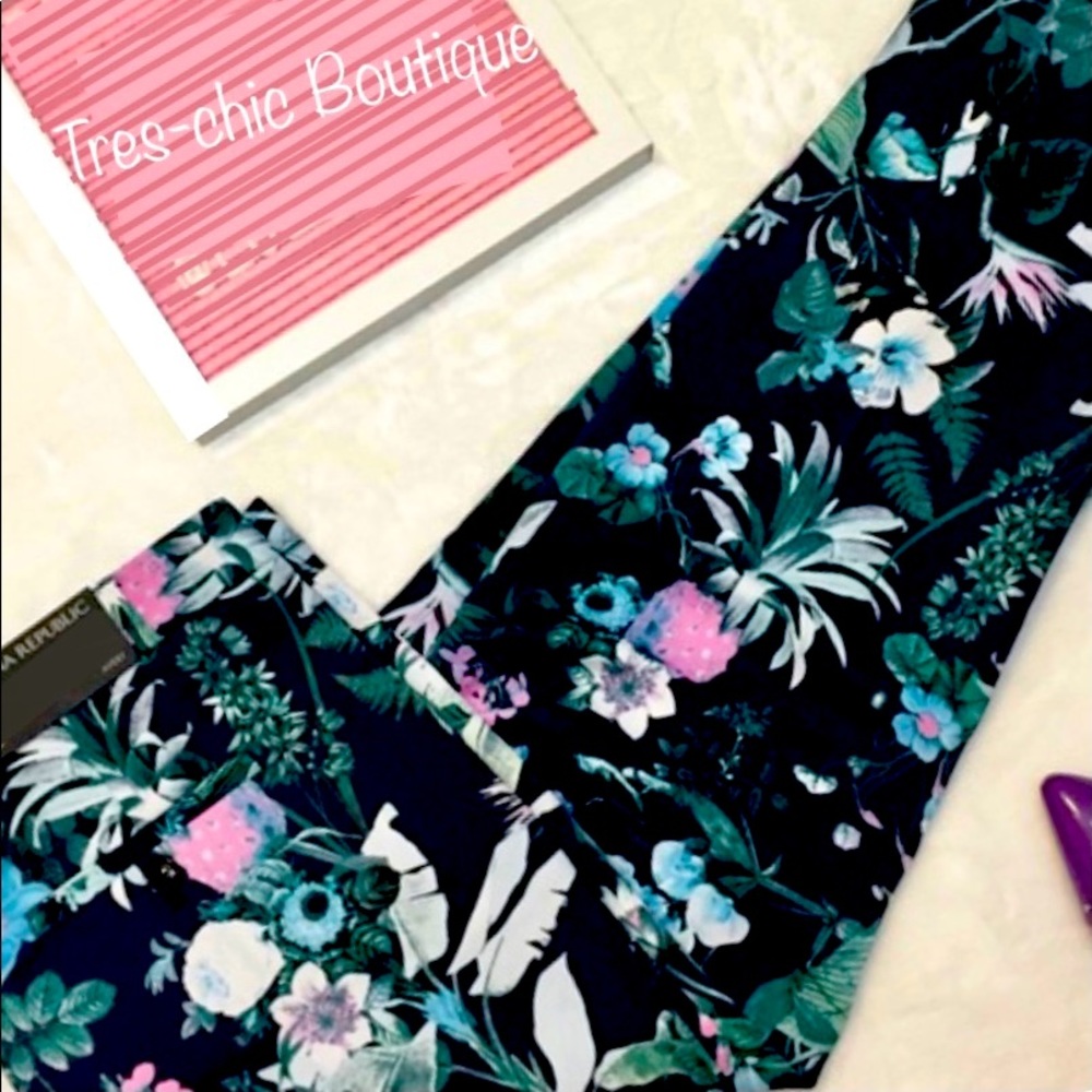 Bin 2C Banana republic floral Avery trousers pant size 0